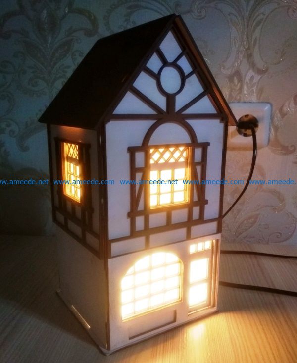 house night light file cdr and dxf free vector download for Laser cut