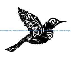 hummingbirds file cdr and dxf free vector download for print or laser engraving machines