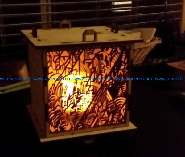 lantern with two designs file cdr and dxf free vector download for Laser cut