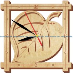 leaf clock file cdr and dxf free vector download for Laser cut