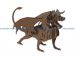 lion with wooden puzzle file cdr and dxf free vector download for Laser cut