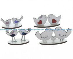 love birds file cdr and dxf free vector download for Laser cut