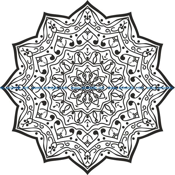 luxury mandala design file cdr and dxf free vector download for print or laser engraving machines