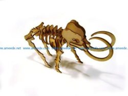 mammoth bone with paper file cdr and dxf free vector download for Laser cut