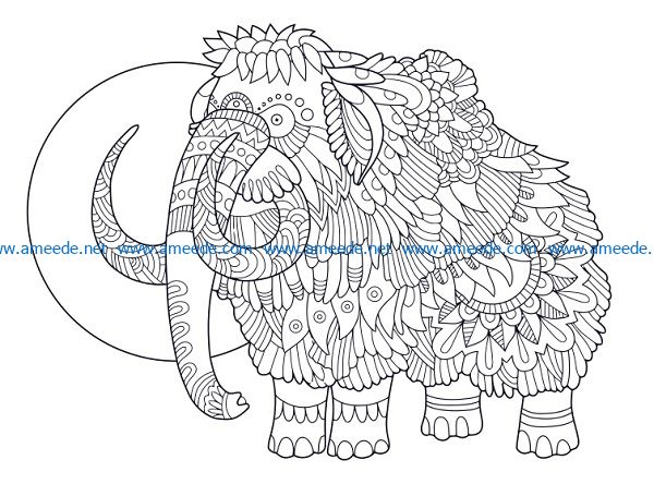 mammoth file cdr and dxf free vector download for print or laser engraving machines