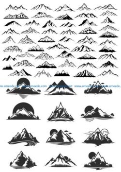 mountains file cdr and dxf free vector download for print or laser engraving machines