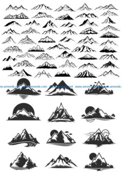 mountains file cdr and dxf free vector download for print or laser engraving machines