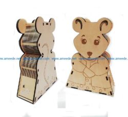 mouse-shaped box file cdr and dxf free vector download for Laser cut
