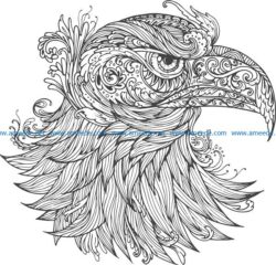 ornamental eagle vector file cdr and dxf free vector download for print or laser engraving machines