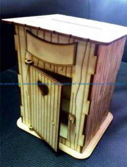 piggy bank file cdr and dxf free vector download for Laser cut