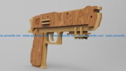 pistol file cdr and dxf free vector download for Laser cut
