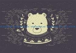 polar bear vector file cdr and dxf free vector download for print or laser engraving machines
