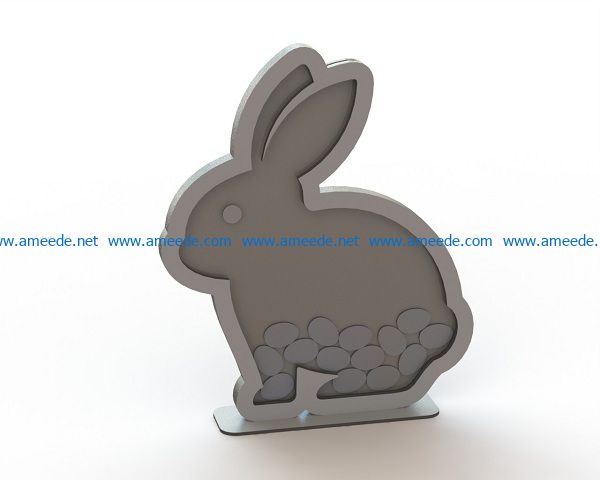 rabbit file cdr and dxf free vector download for Laser cut