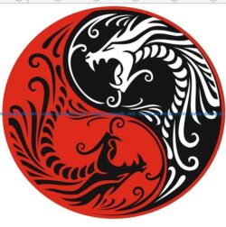 red dragon and black dragon file cdr and dxf free vector download for print or laser engraving machines