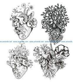 roots file cdr and dxf free vector download for print or laser engraving machines