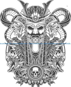 samurai print file cdr and dxf free vector download for print or laser engraving machines