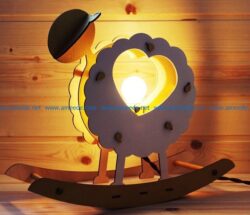 seesaw sheep lamp file cdr and dxf free vector download for Laser cut CNC
