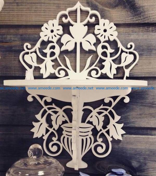 shelf shape flower vase file cdr and dxf free vector download for Laser cut CNC