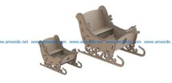 sleigh file cdr and dxf free vector download for Laser cut