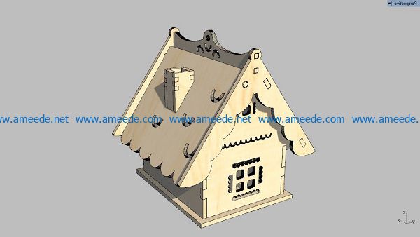 small house file cdr and dxf free vector download for Laser cut