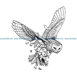 stone owl owl file cdr and dxf free vector download for print or laser engraving machines
