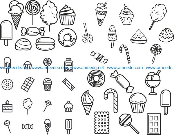 sweet vector set file cdr and dxf free vector download for print or laser engraving machines