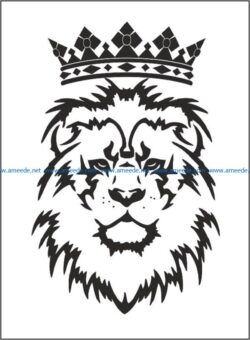 the crown and the lion file cdr and dxf free vector download for print or laser engraving machines
