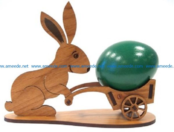 the rabbit pushes the cart file cdr and dxf free vector download for Laser cut