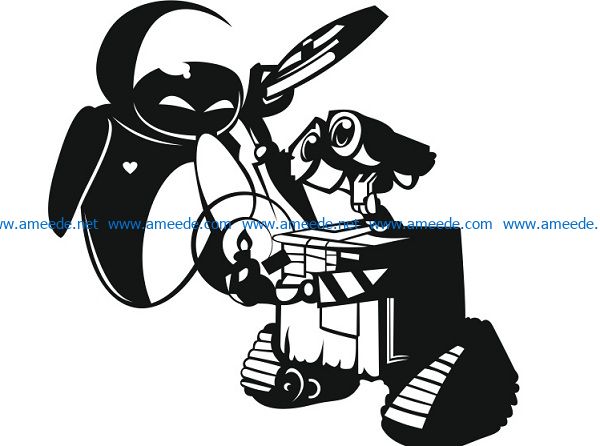 the robot lights up file cdr and dxf free vector download for print or laser engraving machines