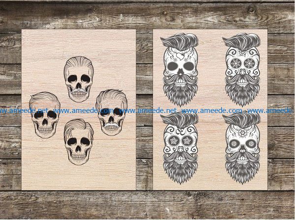 the skull file cdr and dxf free vector download for Laser cut