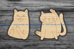 two cats file cdr and dxf free vector download for Laser cut