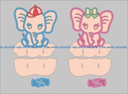 two elephants file cdr and dxf free vector download for Laser cut