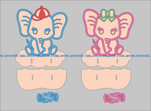 two elephants file cdr and dxf free vector download for Laser cut