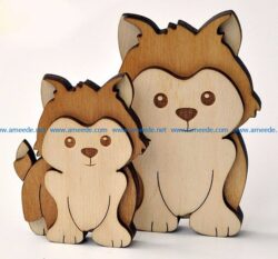 two puppies file cdr and dxf free vector download for Laser cut