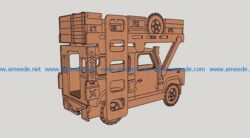 two-storey cars file cdr and dxf free vector download for Laser cut