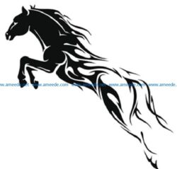 wind horse file cdr and dxf free vector download for print or laser engraving machines