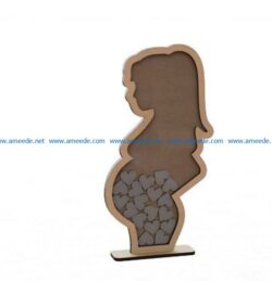 wishes pregnant file cdr and dxf free vector download for Laser cut