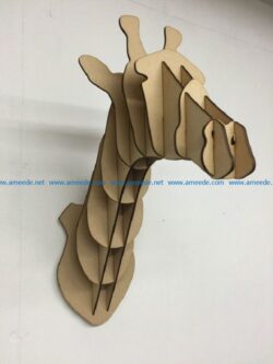 wooden giraffe head hanging on the wall file cdr and dxf free vector download for Laser cut