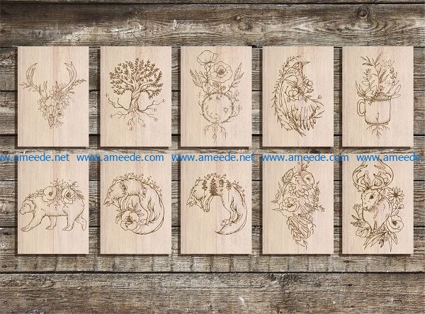 wooden picture file cdr and dxf free vector download for print or laser engraving machines