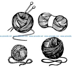 wool yarn file cdr and dxf free vector download for print or laser engraving machines