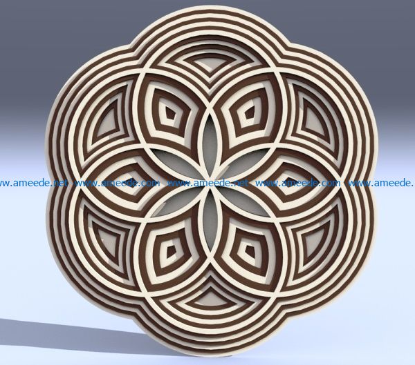3D Circles file cdr and dxf free vector download for Laser cut