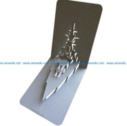 3D postcard Battleship file cdr and dxf free vector download for Laser cut
