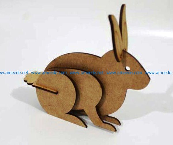 3D rabbit file cdr and dxf free vector download for Laser cut