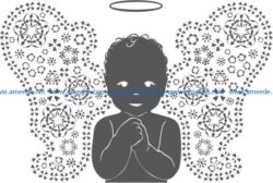 Angel boy file cdr and dxf free vector download for print or laser engraving machines