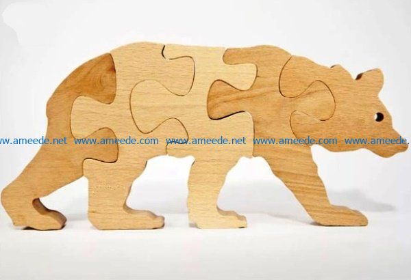 Assemble the bear file cdr and dxf free vector download for Laser cut