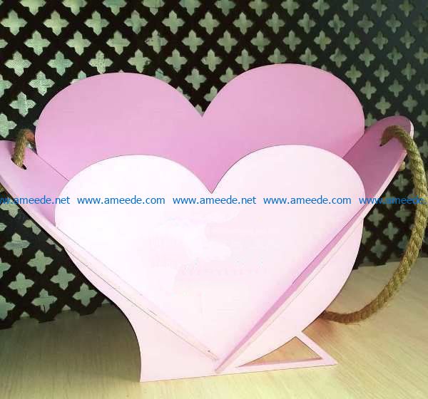 Basket of Heart file cdr and dxf free vector download for Laser cut