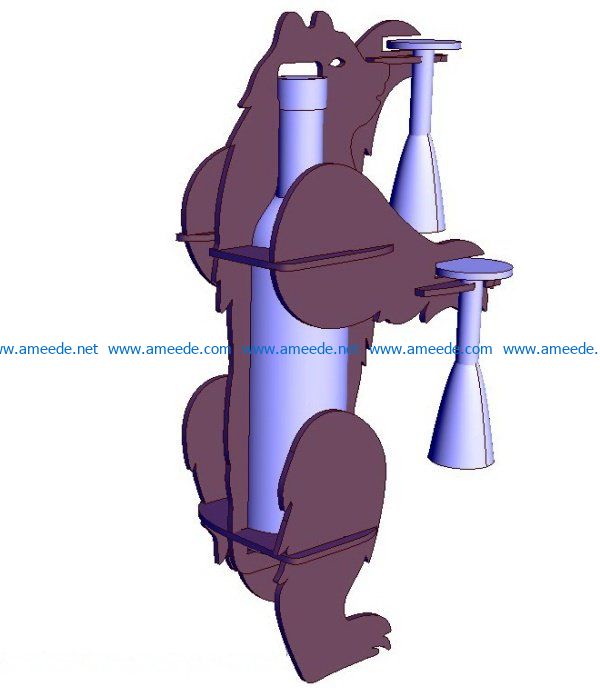 Bear minibar file cdr and dxf free vector download for Laser cut