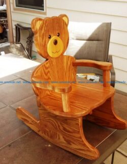 Bear rocking chair file cdr and dxf free vector download for Laser cut CNC