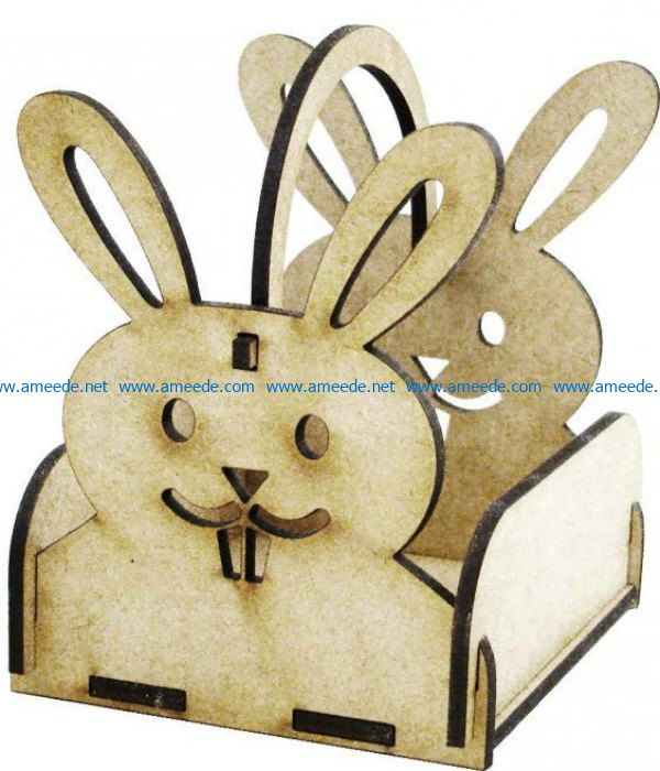 Box Hare file cdr and dxf free vector download for Laser cut