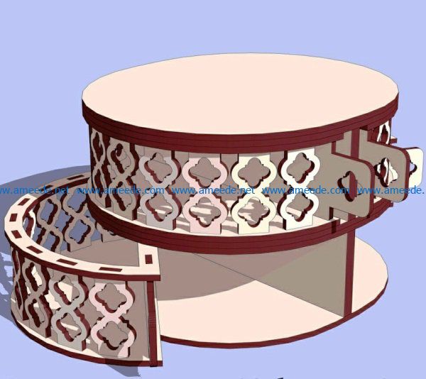 Box with open compartment file cdr and dxf free vector download for Laser cut